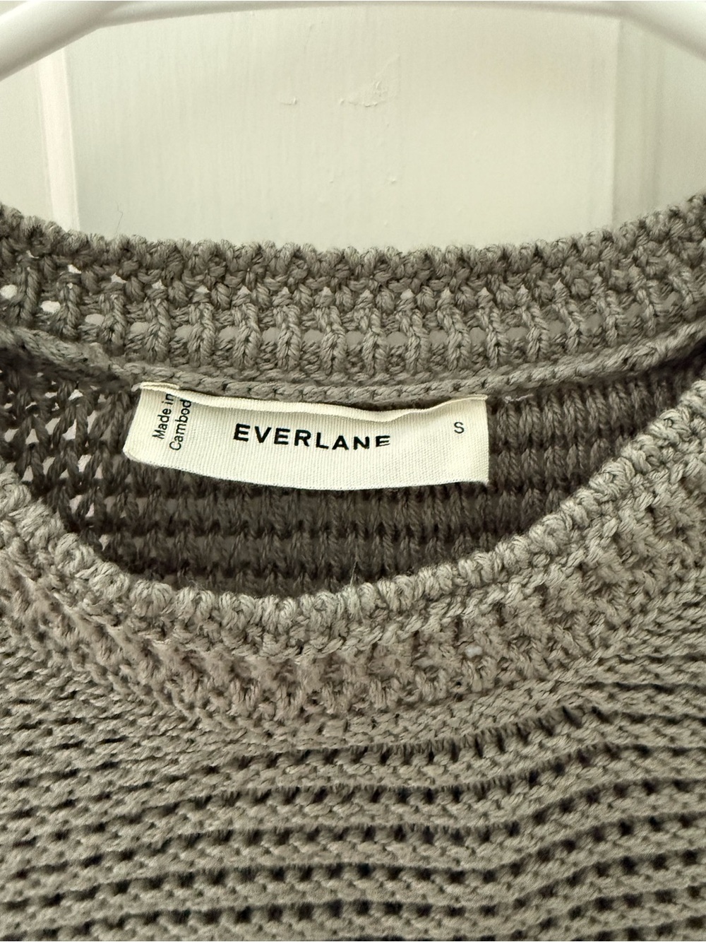 Everlane Women's Sage Green Crochet Crewneck Sweater Tank